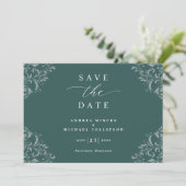Elegant Emerald Green Wedding Save the Date (Staand voorkant)