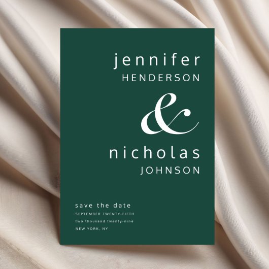 Elegant Emerald Green Wedding Save The Date