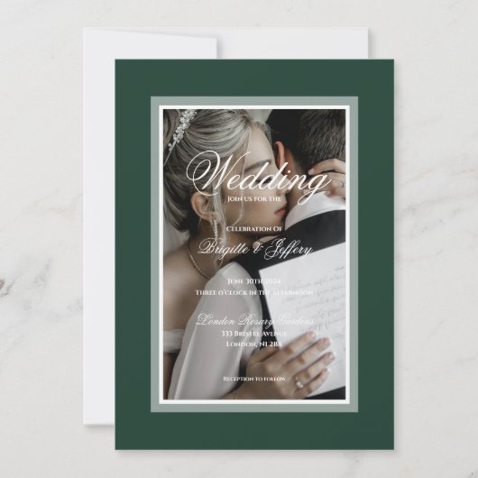Elegant Emerald Green Wedding Save the Date Kaart (Voorkant)