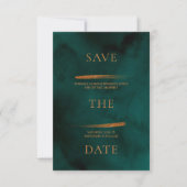 Elegant Emerald Green Wedding Save the Date Kaart (Voorkant)