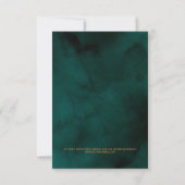Elegant Emerald Green Wedding Save the Date Kaart (Achterkant)