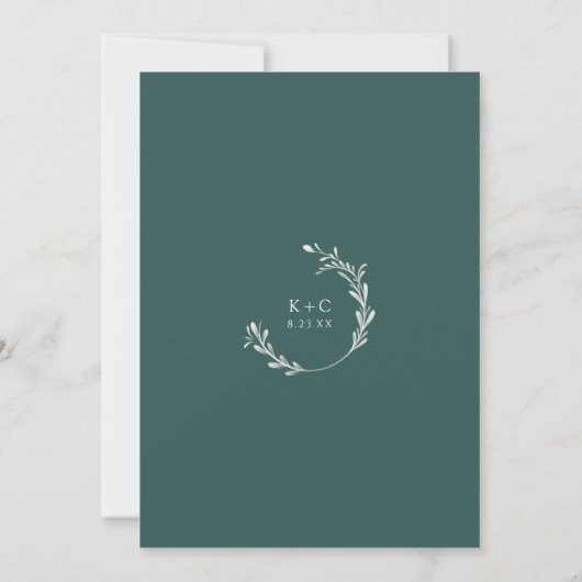 Elegant Emerald Green Wedding Seding Chart Card Kaart (Achterkant)