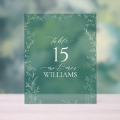 Elegant Emerald Green Wedding Table Number Acryl Bord (Neutraal)