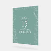 Elegant Emerald Green Wedding Table Number Acryl Bord (Hoek)