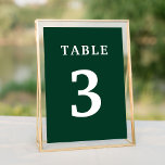Elegant Emerald Green Wedding Table Number Kaart<br><div class="desc">Elegant emerald green trouwtafel nummers. Pas het aantal aan en voeg zo vele lijsten toe aangezien u nodig hebt. Controleer onze collecties voor meer overeenkomende producten.</div>