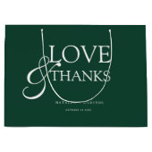 Elegant Emerald Green Wedding Thank You Groot Cadeauzakje (Voorkant)