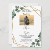 Elegant Emerald Greenery bruiloft Jubileum Kaart (Voorkant)