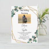 Elegant Emerald Greenery bruiloft Jubileum Kaart (Staand voorkant)