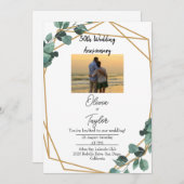 Elegant Emerald Greenery bruiloft Jubileum Kaart (Voorkant / Achterkant)