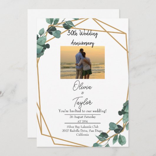 Elegant Emerald Greenery bruiloft Jubileum Kaart (Voorkant / Achterkant)