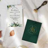 Elegant Emerald Greenery Wedding Kaart