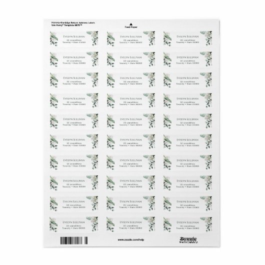 Elegant Emerald groen retouradres label (Full Sheet)