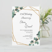 Elegant Emerald Leaf Wedding Anniversary Kaart (Staand voorkant)