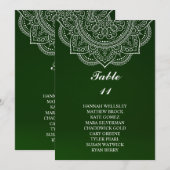 Elegant Emerald Paisley Wedding Seating Chart Kaart (Voorkant / Achterkant)