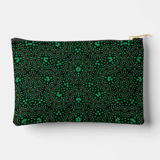 Elegant Emerald & Pearl Abstract Dot Art Pattern Etui (Achterkant)