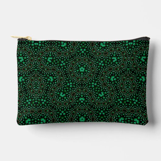 Elegant Emerald & Pearl Abstract Dot Art Pattern Etui (Voorkant)