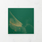 Elegant Emerald Roses All In One Wedding Tri- Drieluik Uitnodiging (Cover)