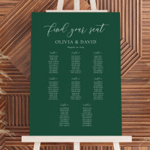Elegant Emerald Schrift 8 Tafel Stoelenkaart