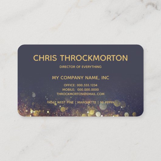 Elegant en Arty Glittery Paars Visitekaartje (Achterkant)