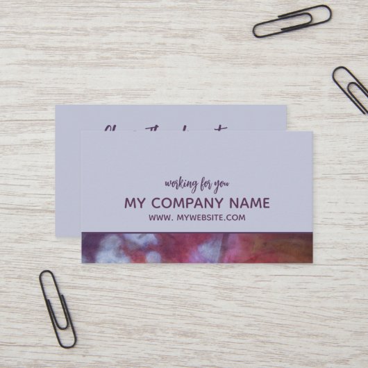 Elegant en Arty Modern Light Paars Visitekaartje (Voorkant / Achterkant in situ)