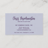 Elegant en Arty Modern Light Paars Visitekaartje (Achterkant)