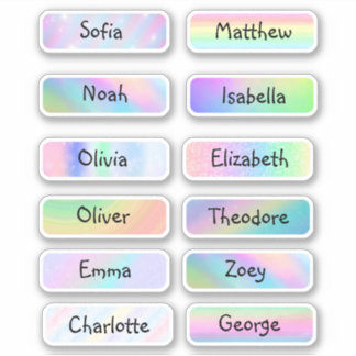 Elegant en Beauful Pastel Rainbow-label Sticker