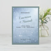 Elegant en betoverend Ice Blue Winter Wedding Kaart (Staand voorkant)