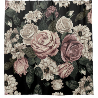 Elegant en Bold Rustic Flowers Douchegordijn