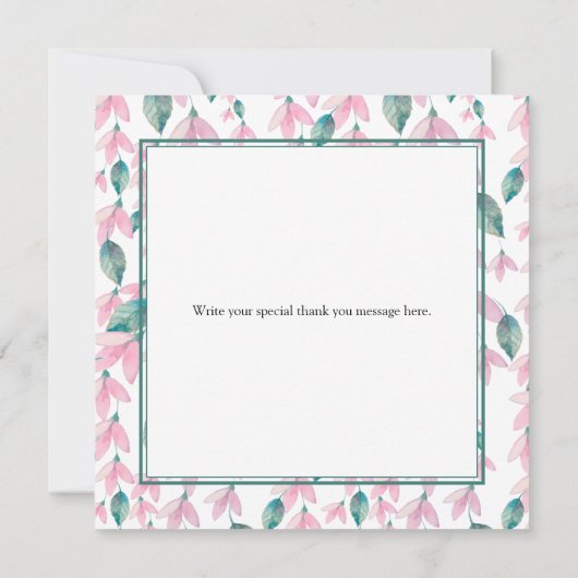 Elegant en Charming Wisteria Floral Bedankkaart (Achterkant)