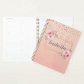 Elegant en chic gold confetti dot op roze rug planner (Display)