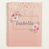 Elegant en chic gold confetti dot op roze rug planner (Voorkant)