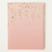Elegant en chic gold confetti dot op roze rug planner (Achterkant)