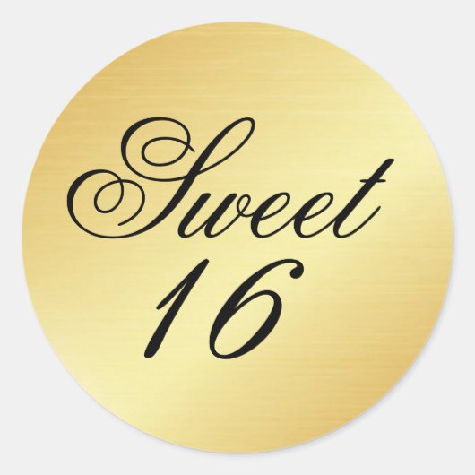 Elegant en Chic Gold Sweet 16 Sticker (Voorkant)
