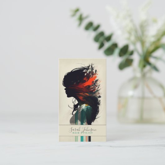 Elegant en Chic Hair Stylist Visitekaartje (Staand voorkant)