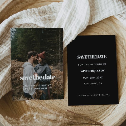Elegant en chic minimalist foto save the date