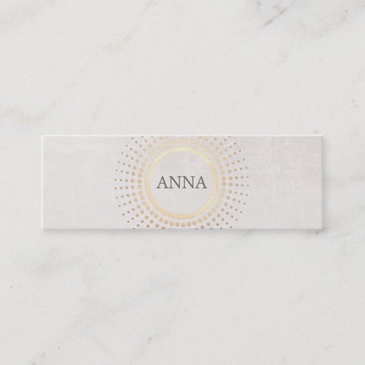 Elegant en Chic Simple Name Gold Circle Motif Mini Visitekaartje (Voorkant)