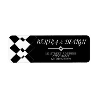 Elegant en chic zwart-wit geometrisch patroon etiket