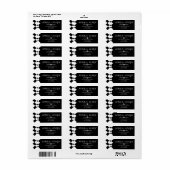 Elegant en chic zwart-wit geometrisch patroon etiket (Full Sheet)