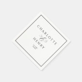 Elegant en Chique Lijst Zwart & Wit Bruiloft Servet (Hoek)