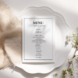 Elegant en chique paar douche Vrijgezellenfeest Menu