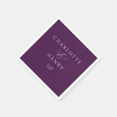 Elegant en chique Paarse bruiloft Servet (Hoek)