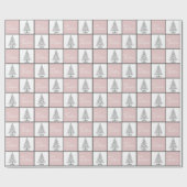 Elegant en chique roze kerstpatroon cadeaupapier (Vlak)