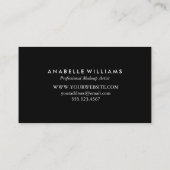 Elegant en chique zwart en faux gouden folie visitekaartje (Achterkant)