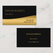 Elegant en chique zwart en goud visitekaartje (Voorkant / Achterkant)