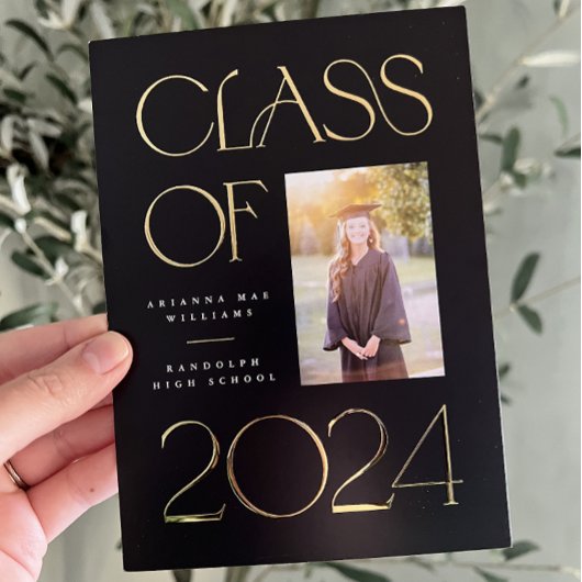 Elegant en Classic Afstuderen Folie Aankondiging