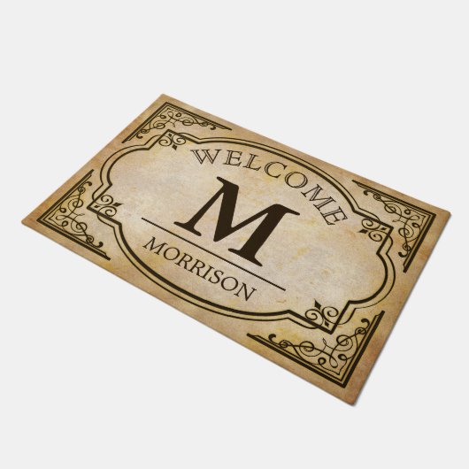 Elegant en Classic  look Monogram Initialen Deurmat (Schuin)