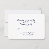 Elegant en Classic Navy Blue & White RSVP (Voorkant)