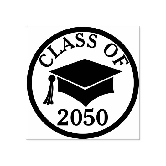 Elegant en Classy Afstudeerder Pet Klasse Jaar Rubberstempel (Afrduk)