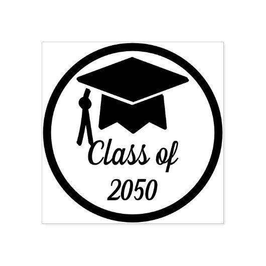 Elegant en Classy Afstudeerder Pet Klasse Jaar Rubberstempel (Afrduk)