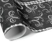 Elegant en Classy Damask met White Diamonds Wrap Cadeaupapier (Rol Hoek)